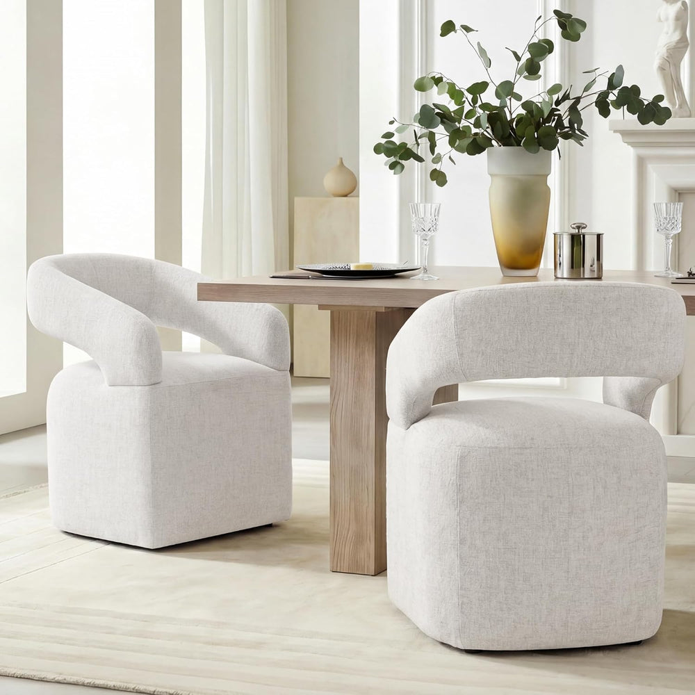 KISLOT Upholstered Dining Chairs Set of 4, Modern Arm Kitchen & Dining Ro...