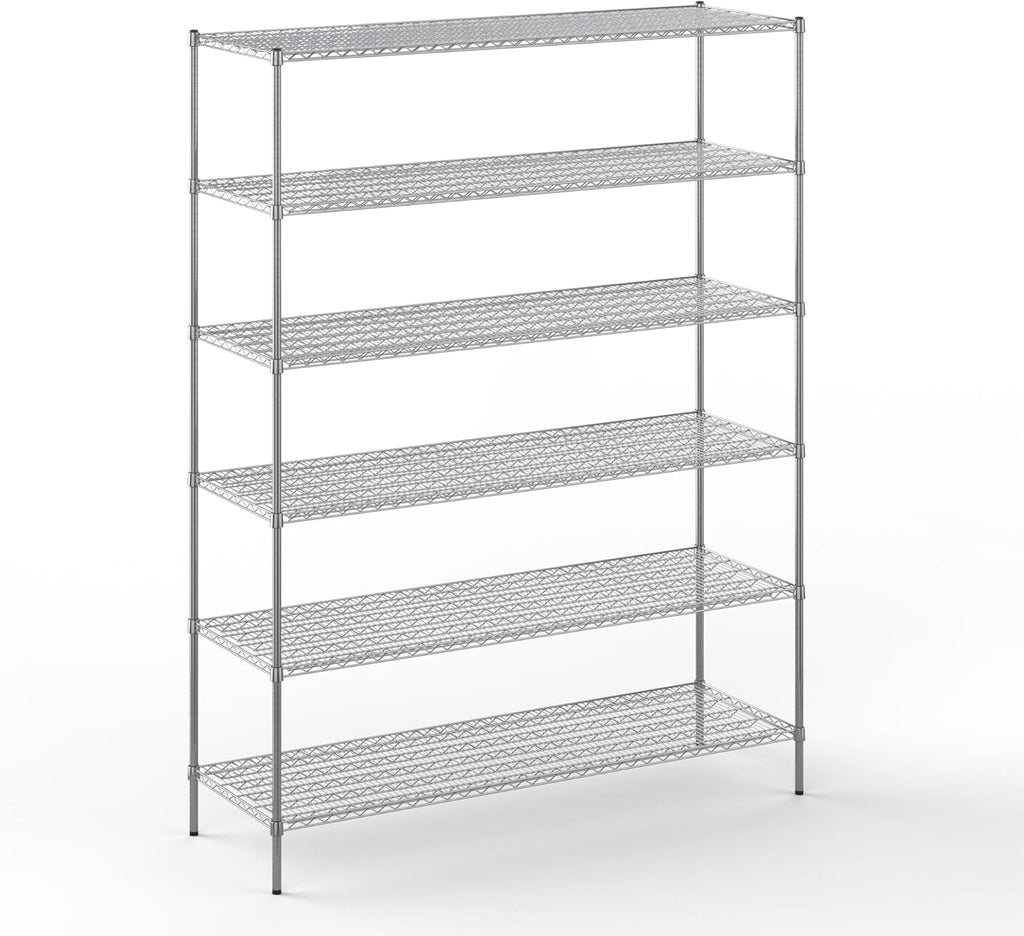 24" Deep x 72" Wide x 96" Height Wire Shelving Kit | 6-Tier | NSF Commercial Storage Rack Unit