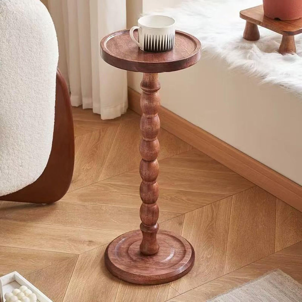YUNMUARY-Pedestal Side Table,Drink Table with Weighted Base,Round Side Tables...