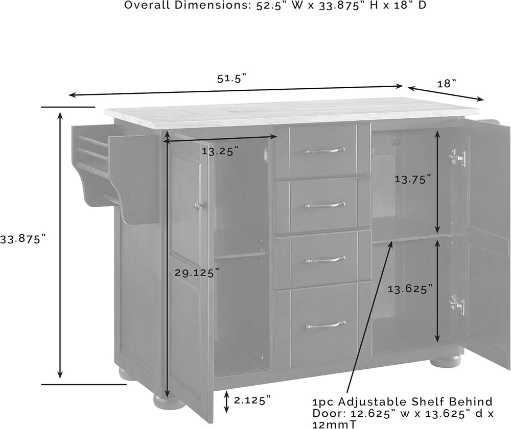 Crosley Furniture Eleanor Stainless Steel Top Kitchen Island with Spice Rack,...
