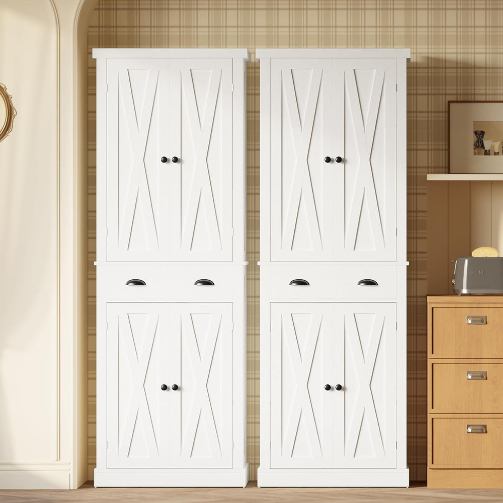 IRONCK Kitchen Pantry Storage Cabinet 72.6" H x 24" W, White | Free...