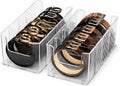 Drawer Belt Organizer for Men –Semi-clear Belt Storage Box for Dress & Leather Belts, Closet Drawer Organization, Holds Up to 10 Belts