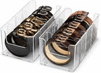 Drawer Belt Organizer for Men –Semi-clear Belt Storage Box for Dress & Leather Belts, Closet Drawer Organization, Holds Up to 10 Belts