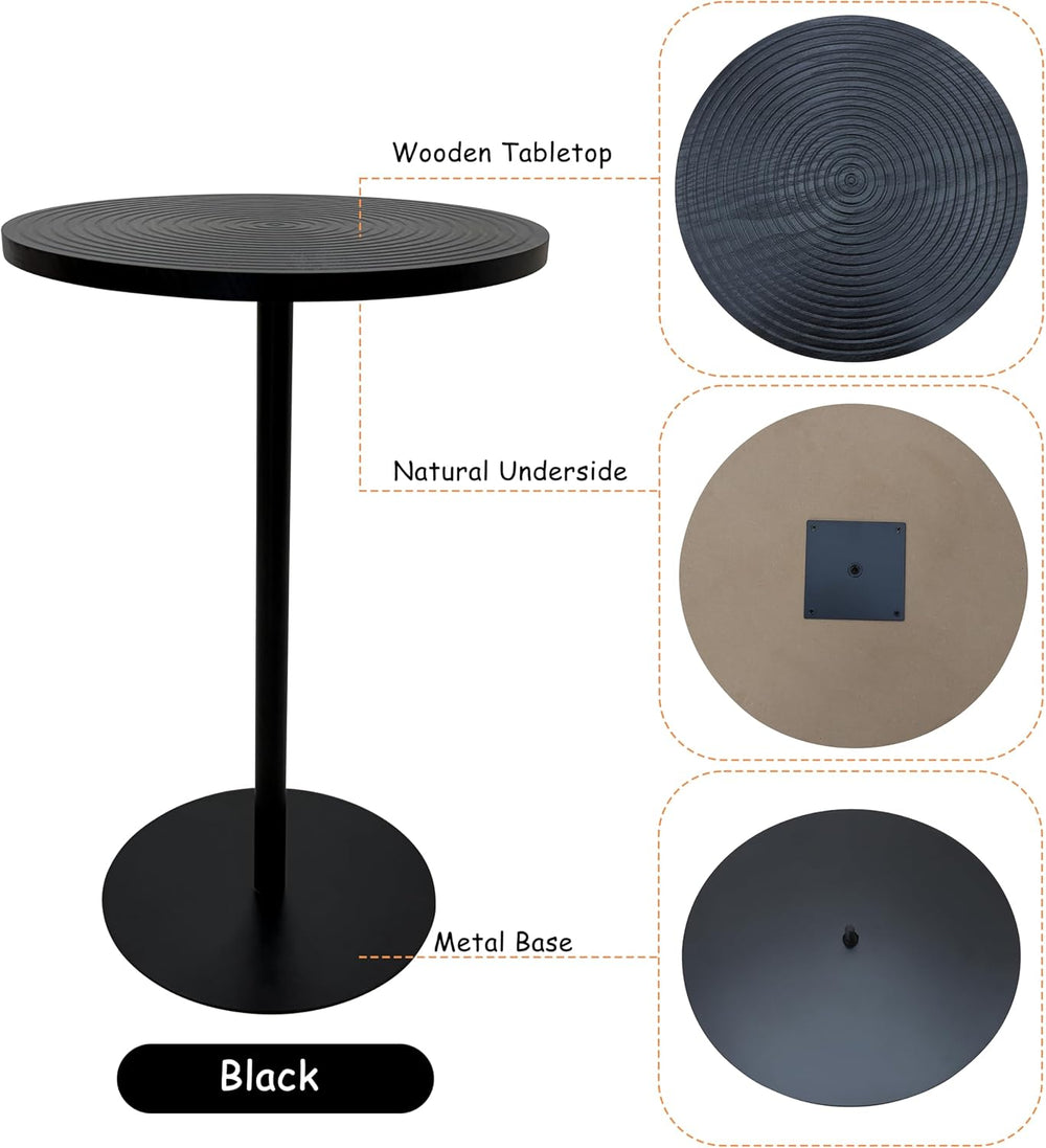 Martini Tables Set of 2, Small Round Drink Tables for Small Spaces, Modern Pe...