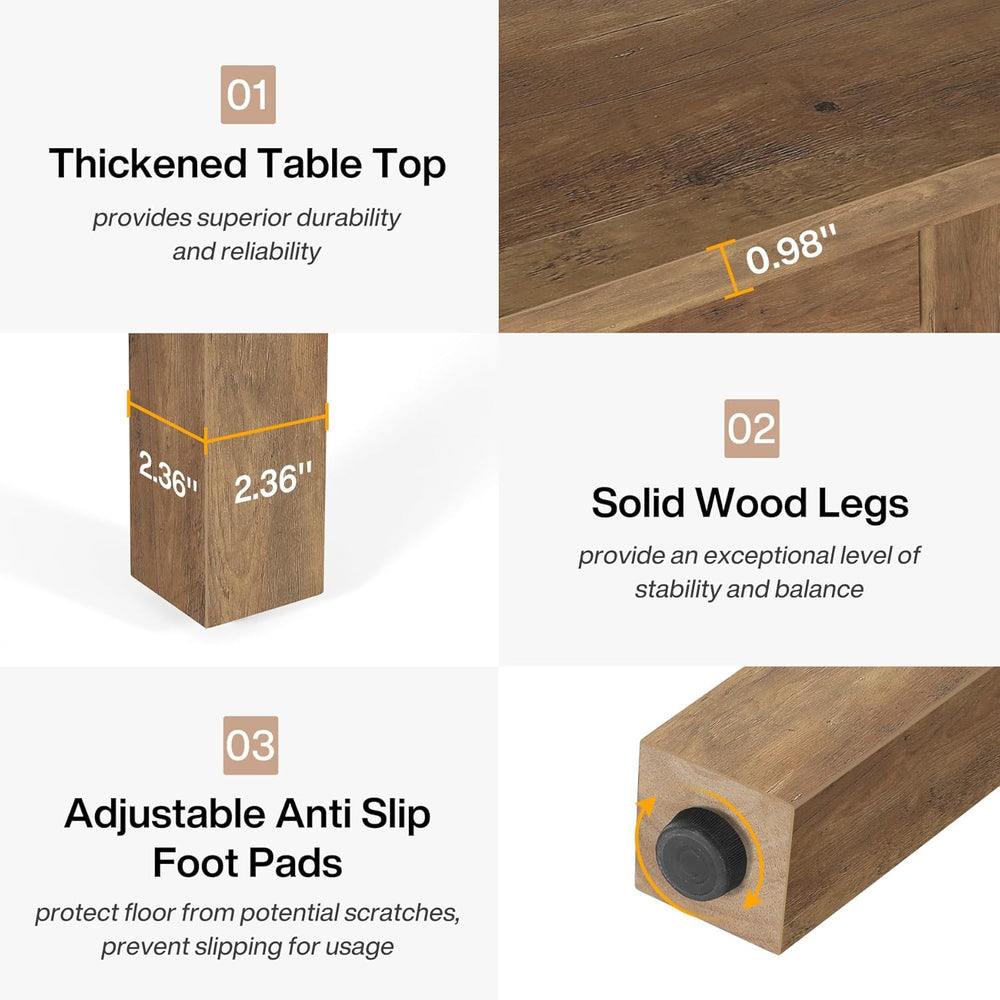 Tribesigns Wood Dining Table Modern Kitchen Table for Dining Room Living Room...
