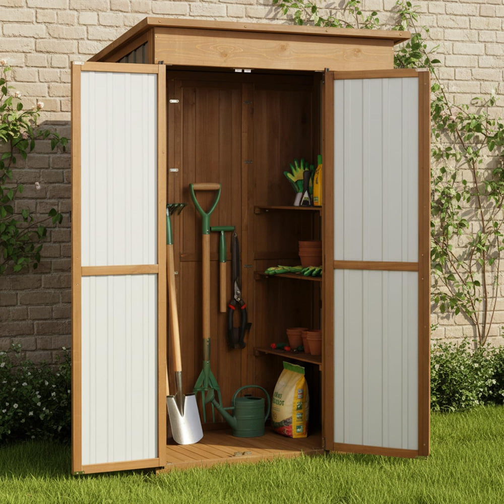 51" L Outdoor Storage Cabinet Waterproof with Shelves, Outside Storage S...