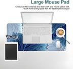 Leaves Gaming Mouse Pad 31.5"x11.8"Desk Mat Anti-Slip Rubber Base & Durable Stitched Edges for Gamers Smooth Mouse Writing Surface for Desk Office/Home