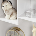 VECELO 5 Cube Modern Bookcases, 3 Tier Bookshelves, 31 Inch High Cubby Storage Organizer, Shelf Hight Up to 12.8 Inches Suit for Most Books, Vertical or Horizontal Use Available,Pearl White