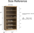 62" Wooden Book Shelf, 5 Shelf Bookcase, Modern Bookshelf with Adjustable Shelf for Home Office, Study Room, Oak