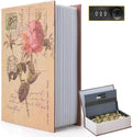 Decorative Book Safe Box with Combination Lock, Vintage Faux Book Hidden Safe for Decoration, Secret Diversion Book Safe Storage Box for Home Office Café Bookshelf （9.5"×6"×2.2"）