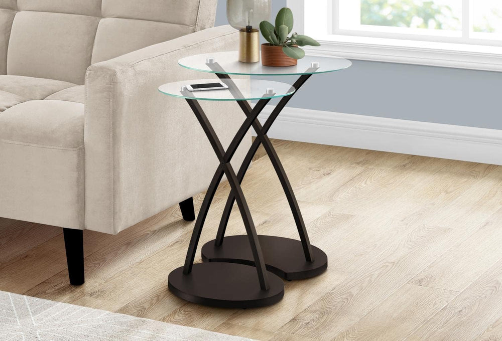 Monarch Specialties 2-Piece Bentwood Nesting Table Set, Cappuccino