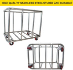 11.35 Bushel Industrial Rolling Laundry Cart,Commercial Laundry Basket Household,Large Heavy Duty Laundry hampers with Wheels,for Hotel/Laundry/School/Home,35.4''Lx25.6''WX31.5''H,400L