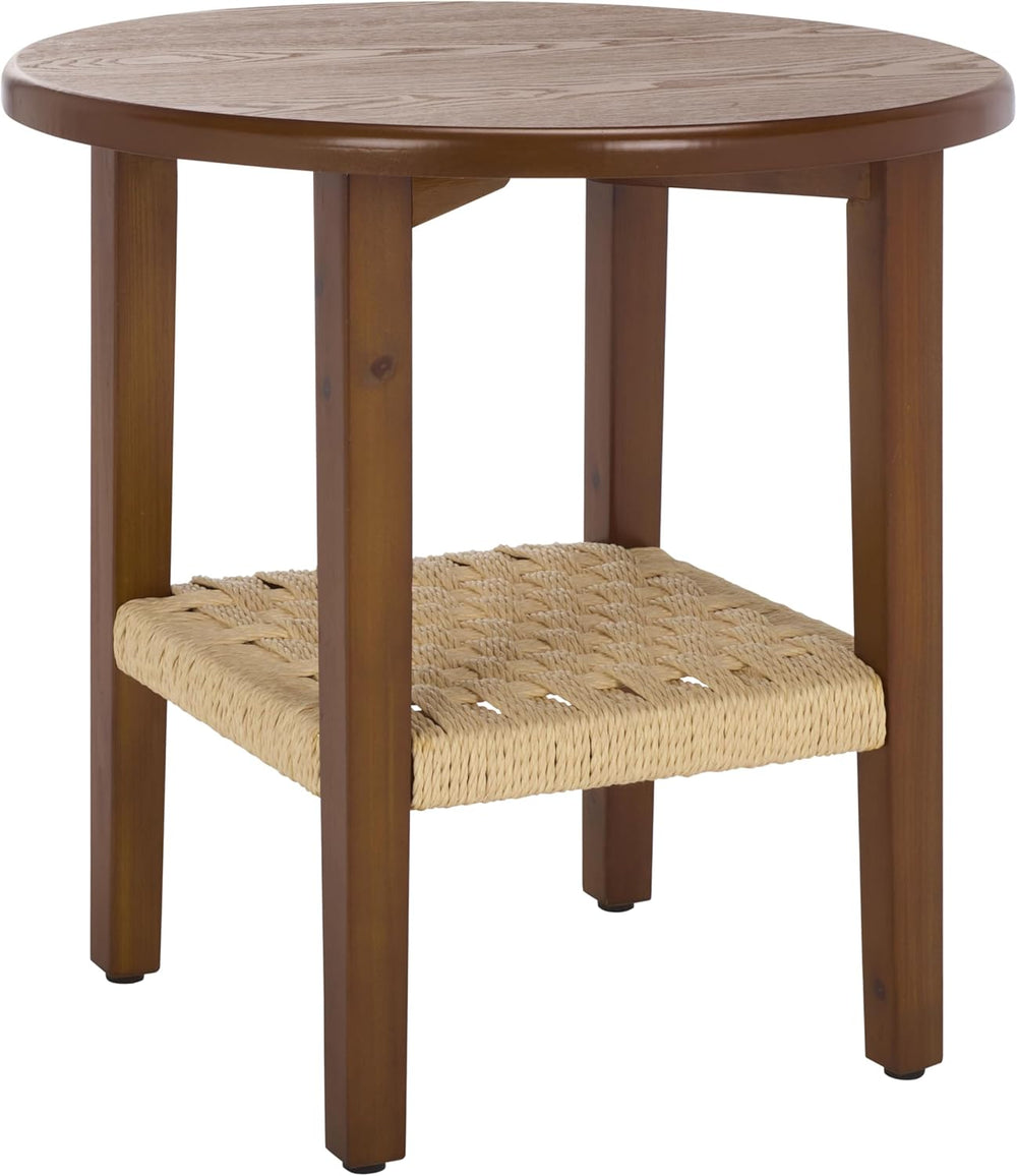 SAFAVIEH Home Collection - Rakoma Round End Table, Walnut Brown Accent Side T...