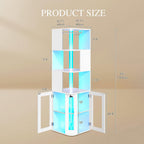 YITAHOME Corner Wine Cabinet with LED Lights & Glass Holder | LED Lights & Glass Holder, Tempered Glass Door & Adjustable Shelves, Liquor Bar Rack, For Living Room, Dining Room, Kitchen