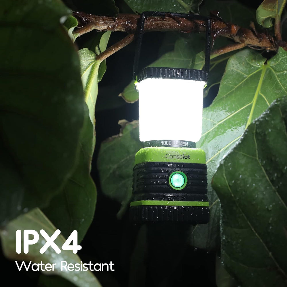 Consciot 1000LM LED Camping Lantern Rechargeable, 4 Light Modes, Dimmable