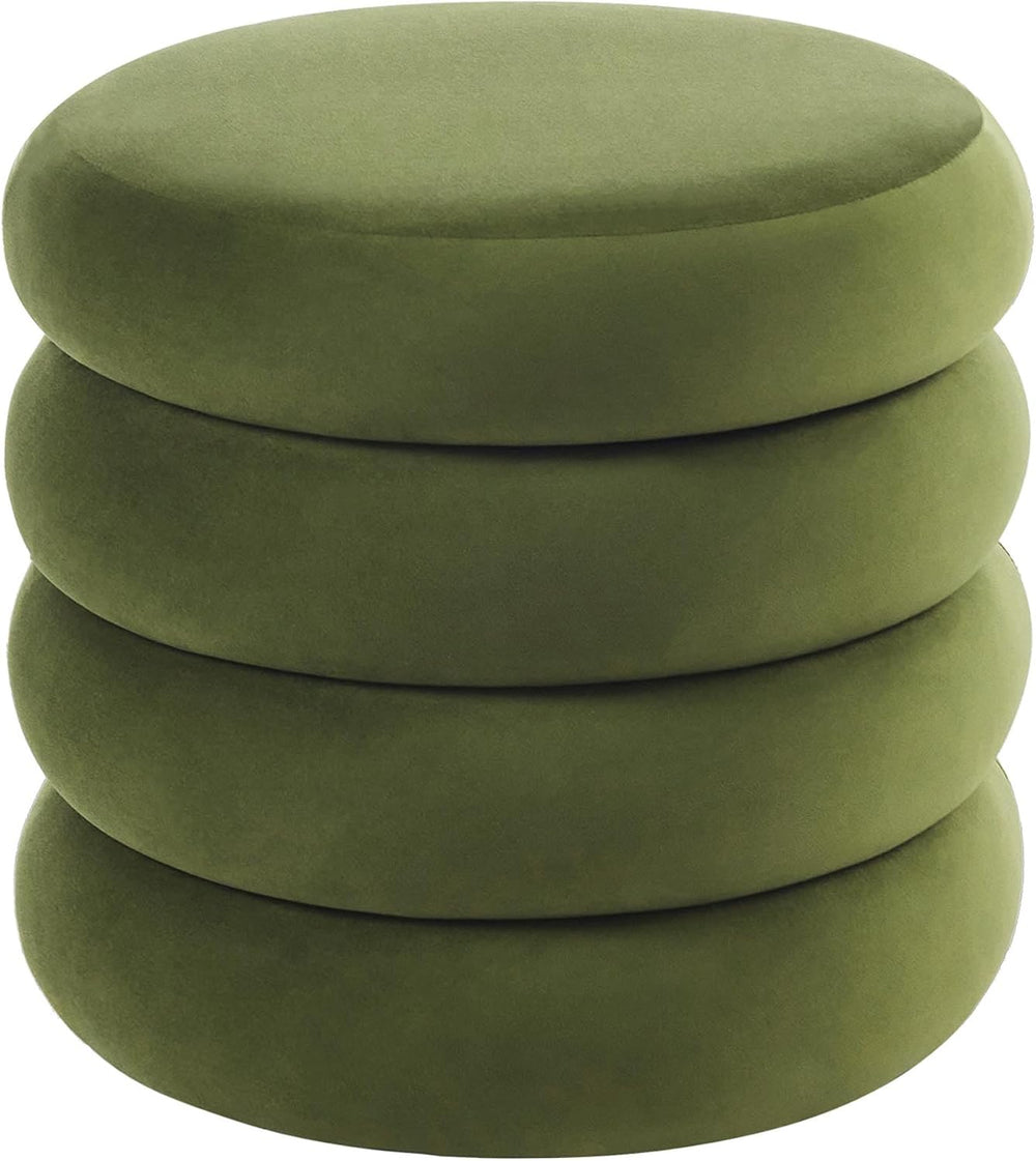 Flouki 19.5" Storage Ottoman Round, Vanity Stools for Bedroom, Velvet Po...