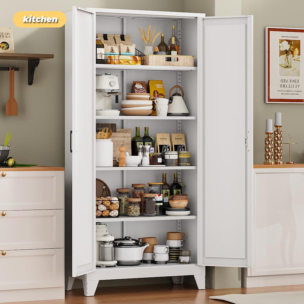 75" Pantry Cabinet,Kitchen Storage Cabinet with Adjustable Shelves | 100...