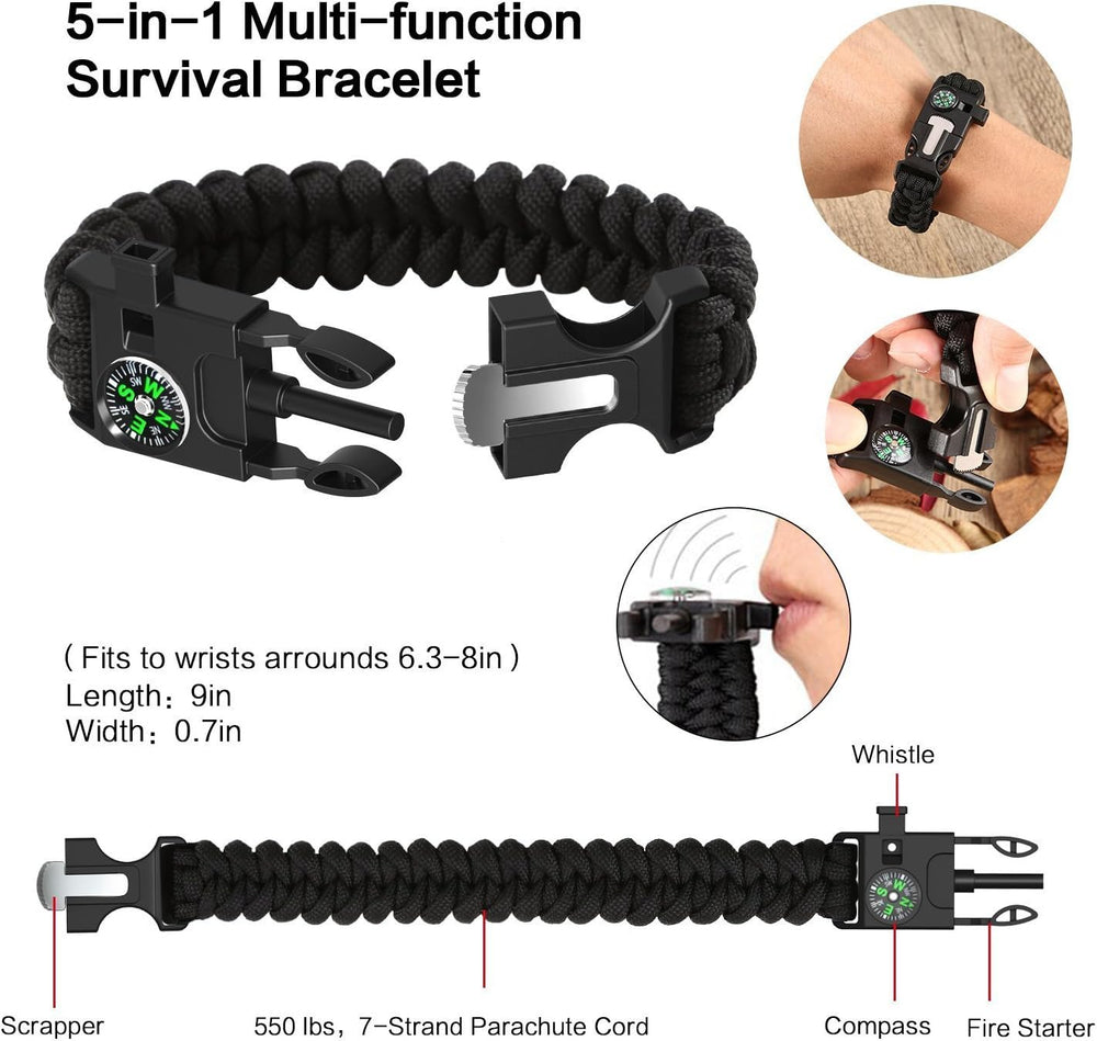 XUANLAN Emergency Survival Kit 13 in 1, Outdoor Survival Gear Tool with Survi...