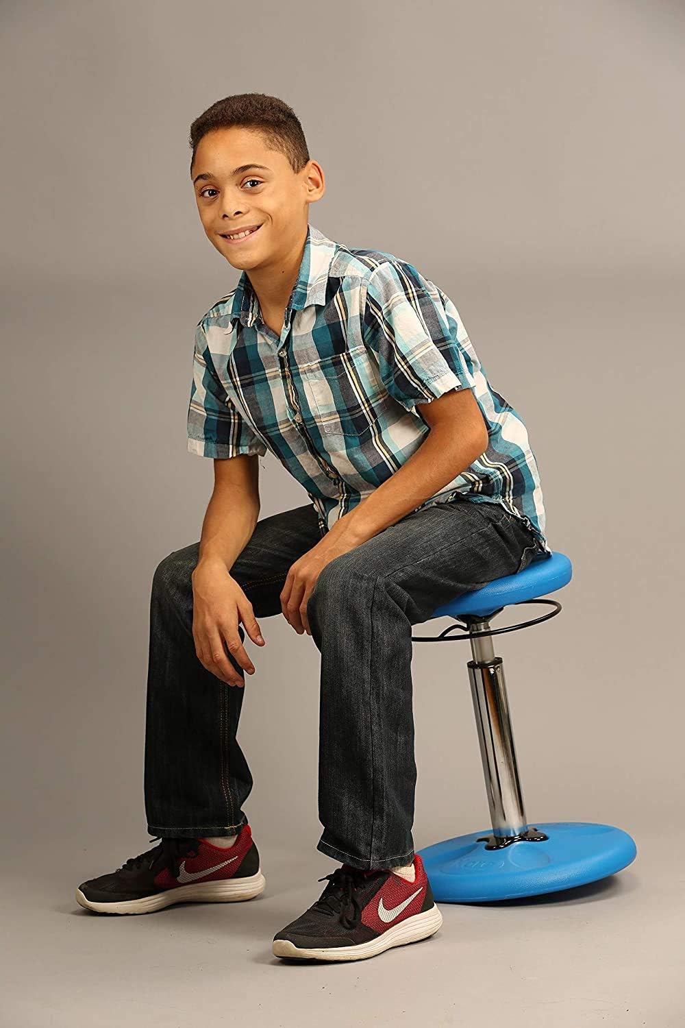 Kore Kids Adjustable Wobble Stool, Ages 6-11, 14-19in Tall, Purple | Flexible seating for classroom and home boosts focus, improves posture and channels energy; anti-tip base; Made in USA
