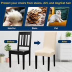 Chair Covers, Stretch Kitchen Dining Room Chair Covers Set of 4, Removable Washable Dining Chair Slipcovers for Home, Hotel, Banquet