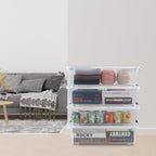 Saedy 20 L Clear Under Bed Storage Bins with Lids, 4 Pack Wheeled Underbed Storage Containers Boxes