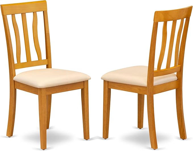 East West Furniture VAAN7-OAK-C 7 Piece Kitchen Table Set Consist of an Oval Dining Table with Butterfly Leaf and 6 Linen Fabric Upholstered Dining Chairs, 40x76 Inch, Oak