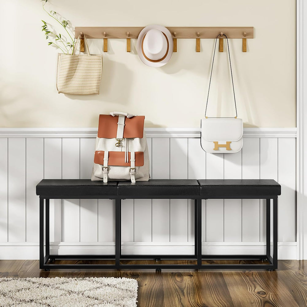 HOOBRO Dining Bench, Dining Room Bench with PU Leather Upholstered Seat, for ...