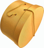 Sarah's Hat Boxes Classic Gold Hat Box – 8.75" x 4.5" (Dia. x Ht.) Handmade in USA – Odorless Non-Toxic Adhesive, Cording Handle – Premium Storage for Hats & Accessories