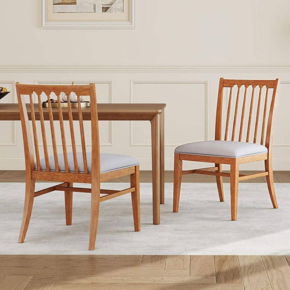 Wood Dining Chairs Set of 2, Upholstered Farmhouse Dining Room Chair, Chenill...