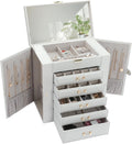 Large Jewelry Box, Jewelry Boxes for Women Large Jewelry Organizers and Storage, Jewelry Organizer for Rings Earrings Necklaces Glasses Bracelets Watches, Grey