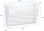 Samstar 6 Pack Mesh Wall Mounted File Holder Metal Wall File Pocket Mail Organizer for Office/Home(with Label Panel), White