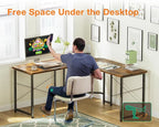 Casaottima L Shaped Gaming Desk, Corner Gaming Table for Home Office, Computer Desk Sturdy Writing Workstation for Small Space, Easy to Assemble, 51 inch, Rustic Brown