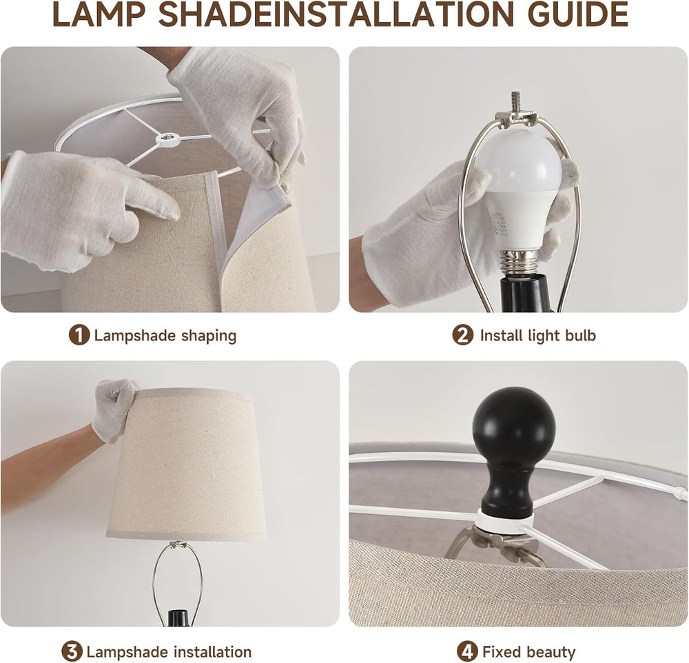 Lamps Set of 2 Modern Farmhouse Table Lamp Bedside Reading Lamps Living Room ...