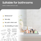 Vanity and Bathroom Tray, 11.8" ABS Countertop Organizer,Waterproof Vanity Tray for Toilet Tank,Perfume,Soap,Keys,Bathroom Accessories,Kitchen and Bath Trays,Non Slip Small Trays,Gray