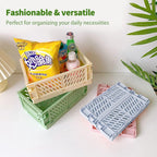 Xhwykzz 4 Pack Pastel Crates for Storage, Plastic Folding Basket, Colorful Small Storage Containers for Bedroom Office Classroom Bathroom Desktop Drawer Organizer Decor (9.8x6.5x3.8inch)