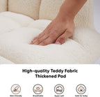 Simple Deluxe Nursery Rocking Chair, Teddy Upholstered Glider Rocker with High Backrest, Comfy Accent Armchair for Nursing & Reading, Standard Size, White