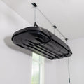 Teal Triangle Ceiling Storage Hoist for Cargo Box - Heavy Duty Garage Storage Lift - Garage Pulley Lift System Holds 150 lbs and Fits 8-10 ft Tall Garage Ceilings