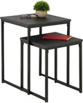 Relaxdays Side Table Set of 2, Black, 54 x 40 x 40 cm