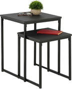 Relaxdays Side Table Set of 2, Black, 54 x 40 x 40 cm