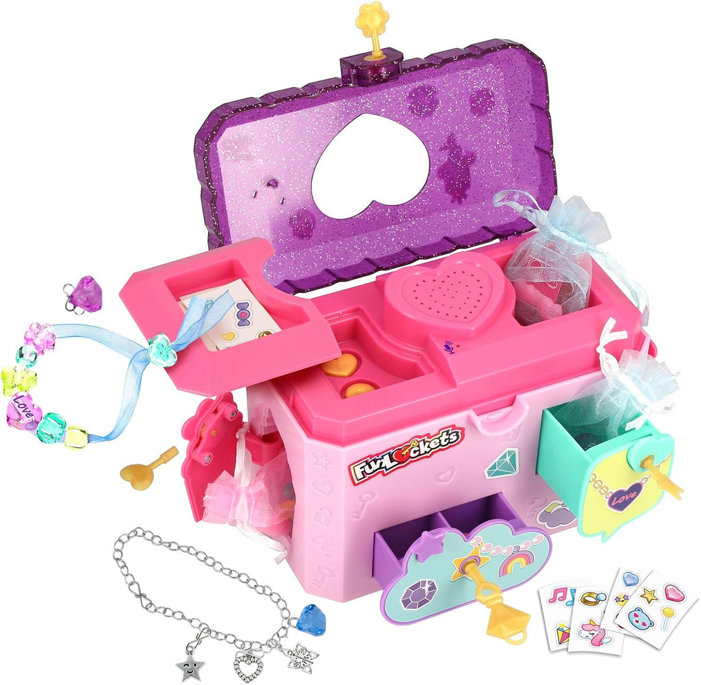 Electronic Jewellery Box with Voice Recorder - Secret Compartment - 25 Surprises - Accessories for Jewellery Making - Age 5