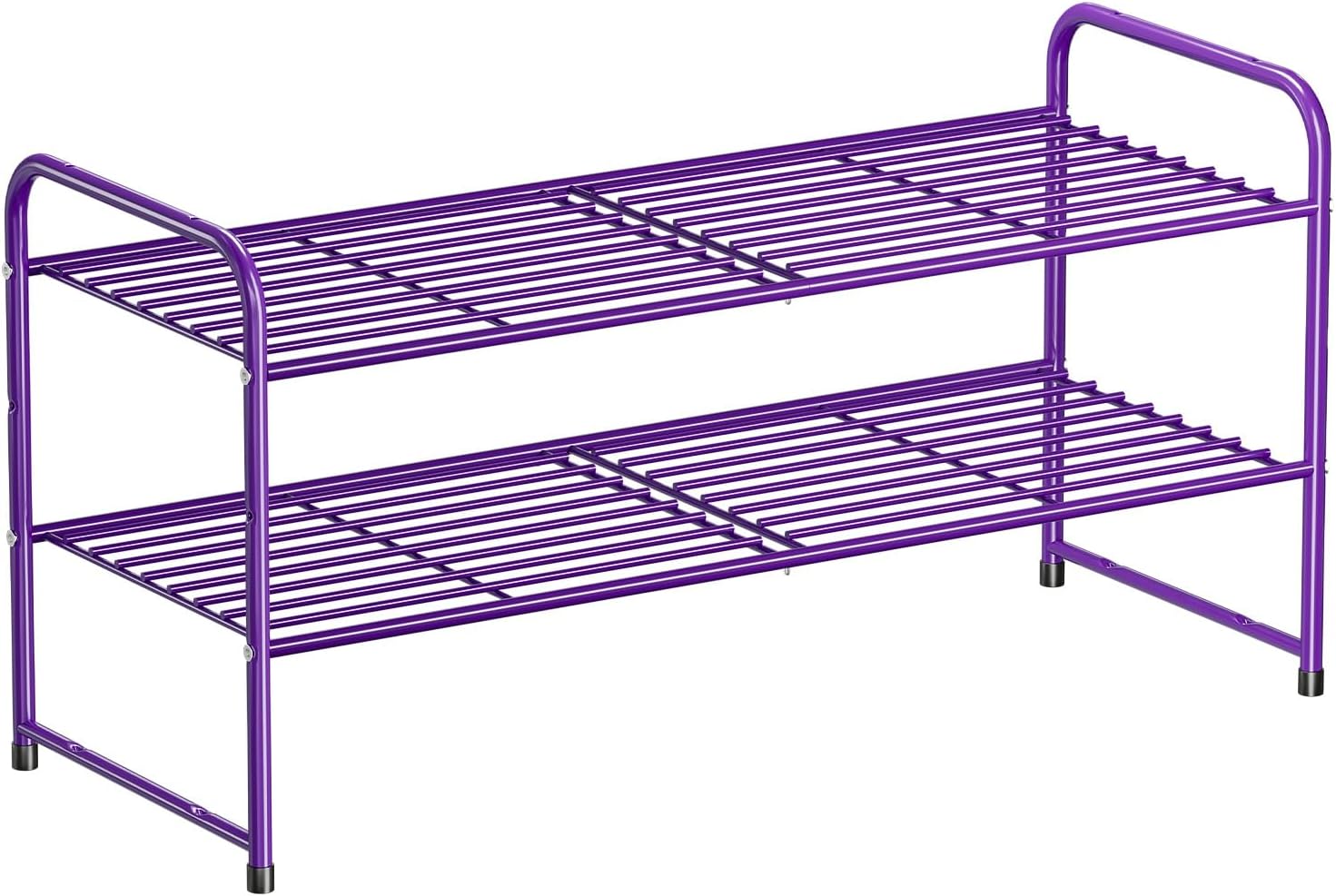 SUFAUY 2-Tier 33" Wide Shoe Rack Closet Metal Wire, Stackable, Purple
