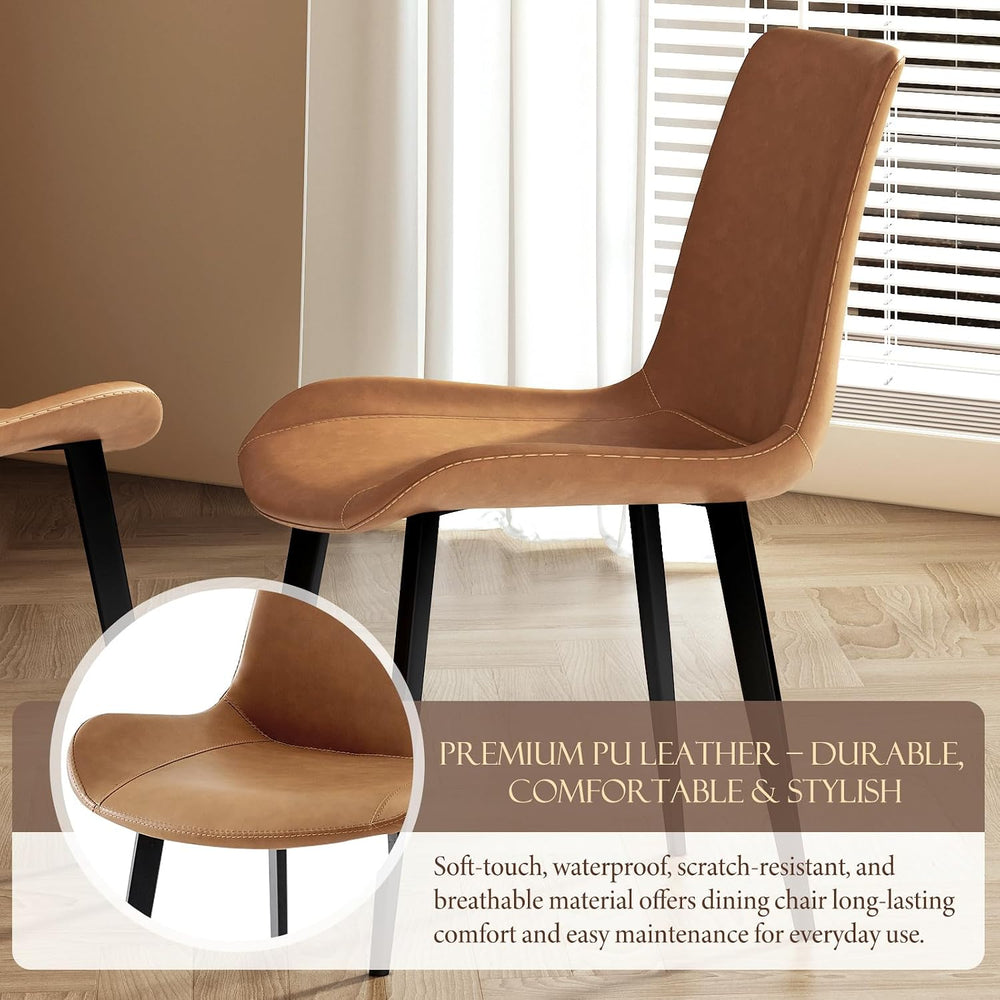 PU Leather Dining Chairs Set of 8, Modern Upholstered Dinner Chairs with Stur...