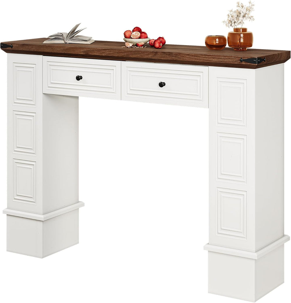 YITAHOME Farmhouse Console Table for Entryway with Storage, Narrow Long Sofa ...