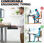 Large Keyboard Tray Under Desk Slide Out with Sturdy C-Clamp Mount and Storage Drawer, 27" (31" Including Clamps) x 12" Ergonomic Keyboard Trays for Home and Office, Black