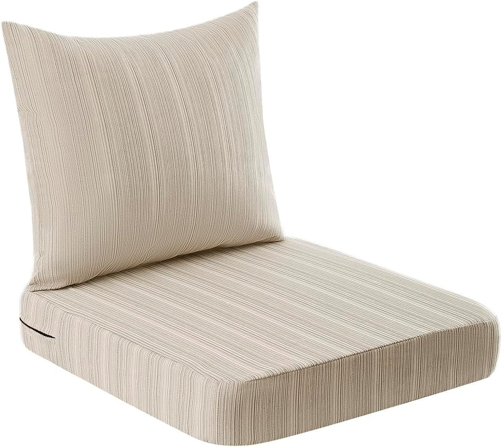 VAKADO Outdoor Chair Cushions for Patio Waterproof Beige Set of 22x22 Inch