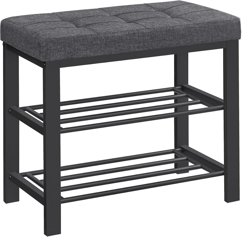 SONGMICS Shoe Bench, Storage Bench, Entryway Bench with Cushion, Shoe Shelf w...