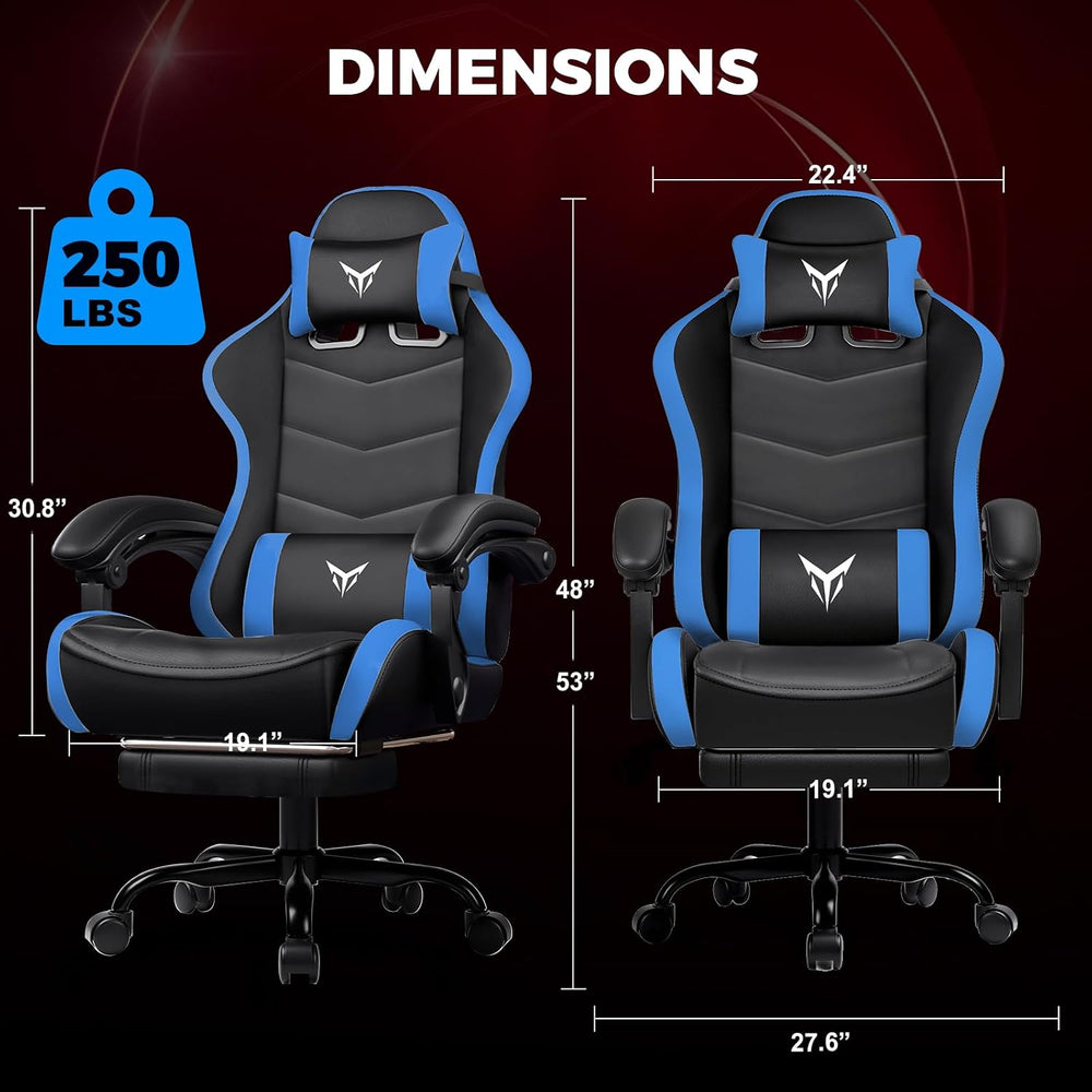 GTPLAYER Gaming Chair with Footrest, Video Game Chairs Racing Style PC Game C...