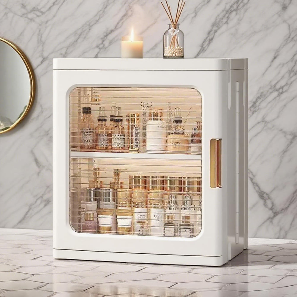 Countertop Storage Cabinet with Door and Shelf Mini Foldable Small Cabinet Or...