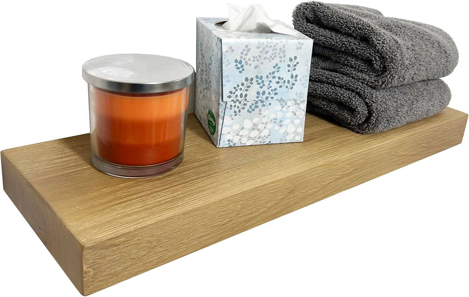 joelsantiques - 18 Inch Wooden Floating Shelves for Wall - 18x8x2 in - Made of Natural Wood - Short Heavy Duty Rustic Wall Shelves for Bedroom - Perfect for Living Room, Kitchen - Natural/Beige