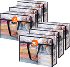 Lifewit 6 Pack Clear Clothes Storage Bags, 75L Large Plastic Blanket Storage, Vinyl Foldable Moving Bags with Zipper, Closet Organizers Containers for Comforter, Bedding, Duvet, Pillow